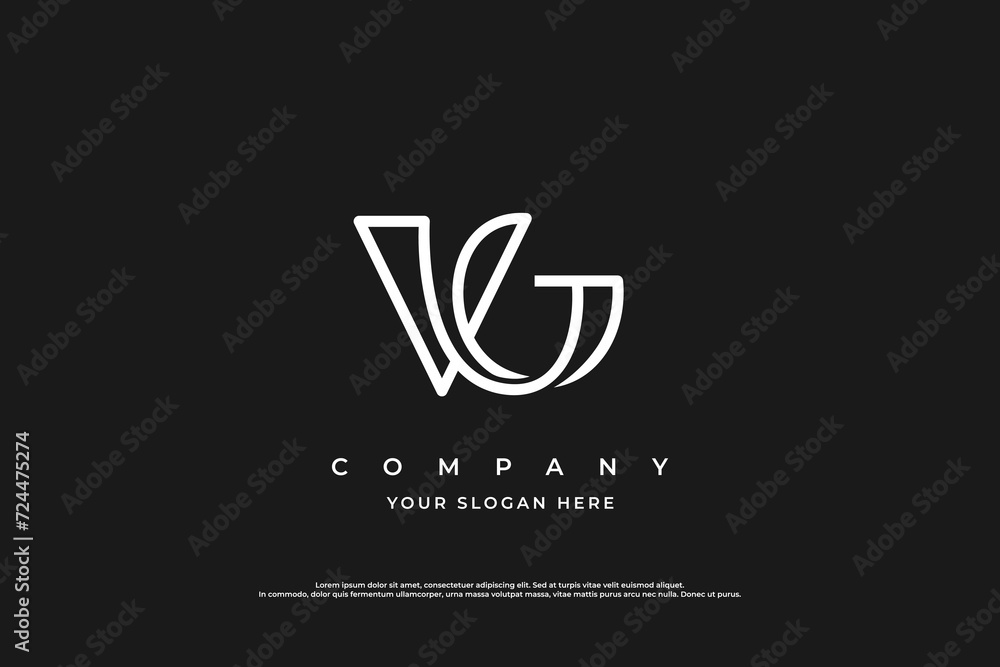 Initial Letter VG Logo Design Initial Letter VG Logo Design