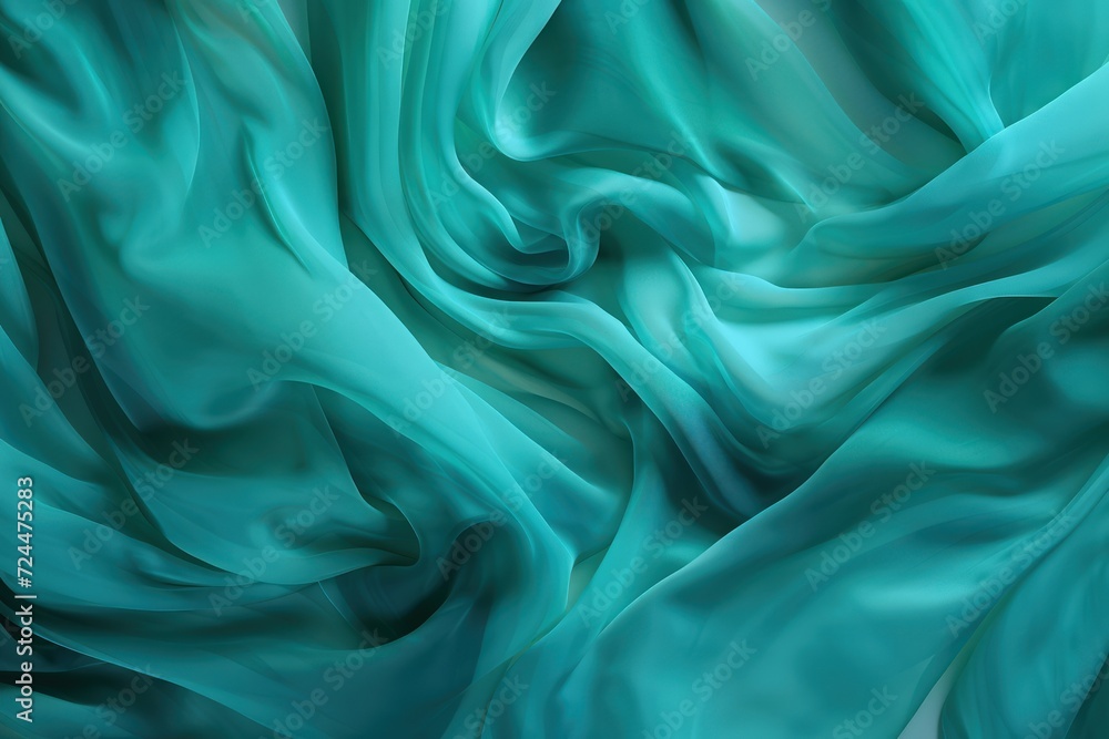 Fototapeta premium Turquoise green and blue paint create a textured fabric