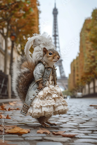 A whimsical squirrel dons exquisite 18th-century French fashion © Veniamin Kraskov
