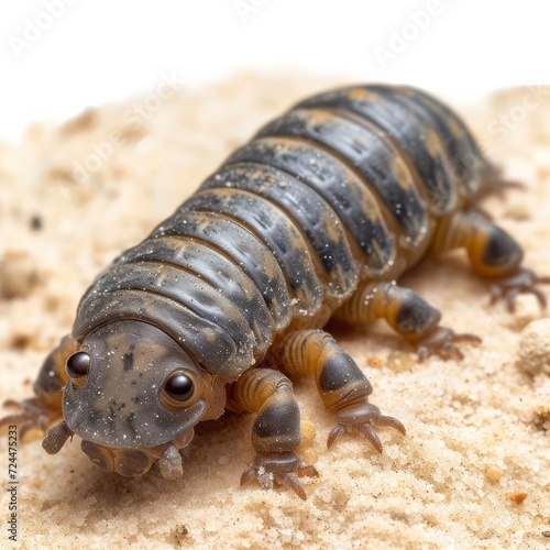 Rough Woodlouse Porcellio On Sand On White Background  Illustrations Images