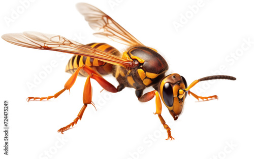 Buzzing Wasp Insect on Transparent Background
