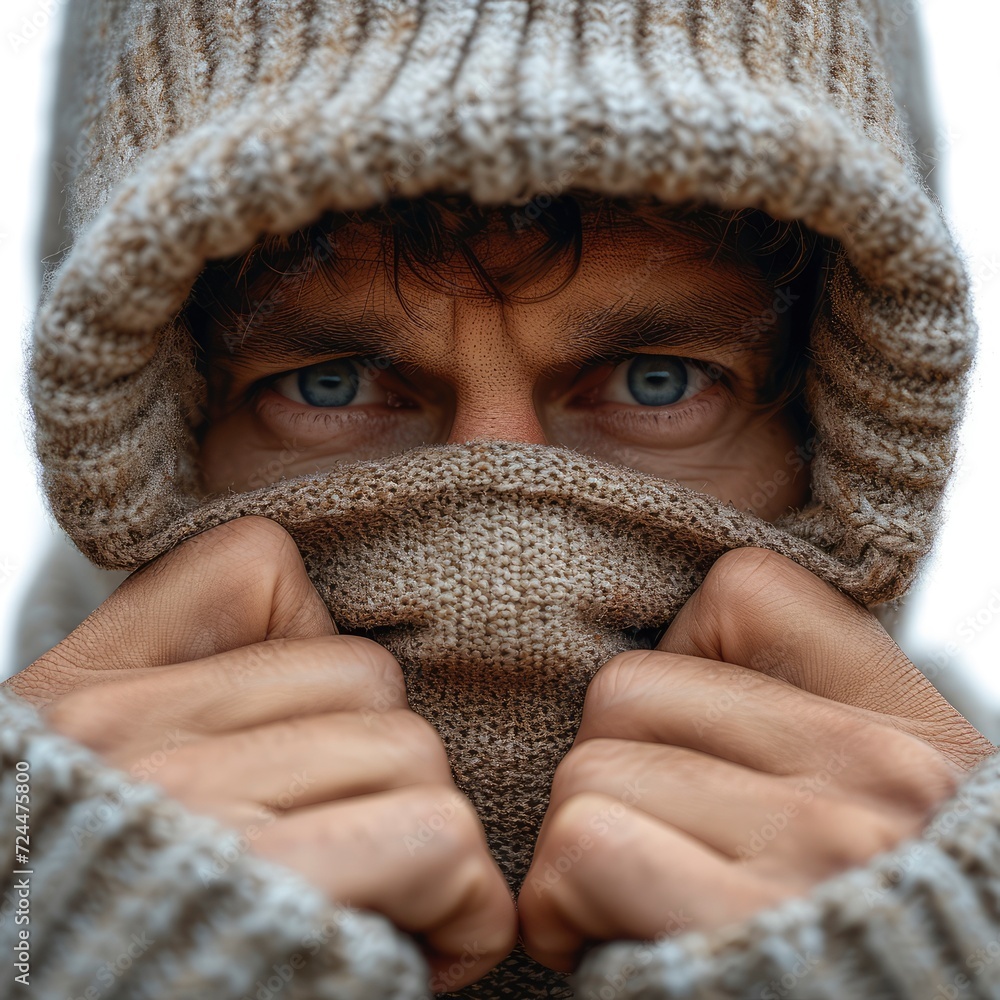 See No Evil Portrait Man On White Background, Illustrations Images See No Evil Portrait Man On White Background, Illustrations Images