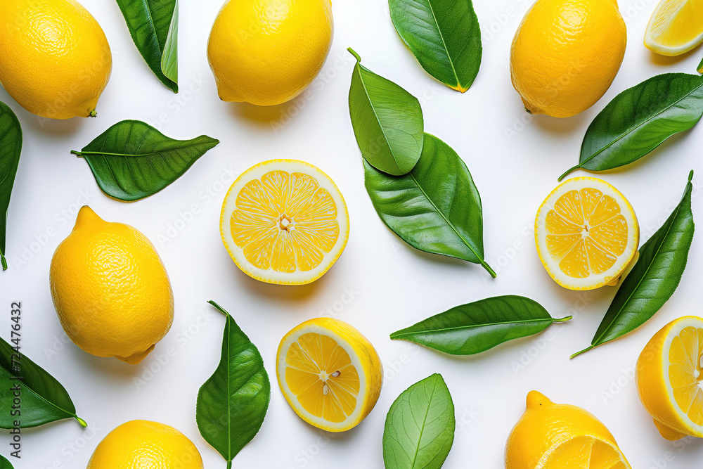 A vibrant display of zesty citrus fruits and earthy leaves come ...