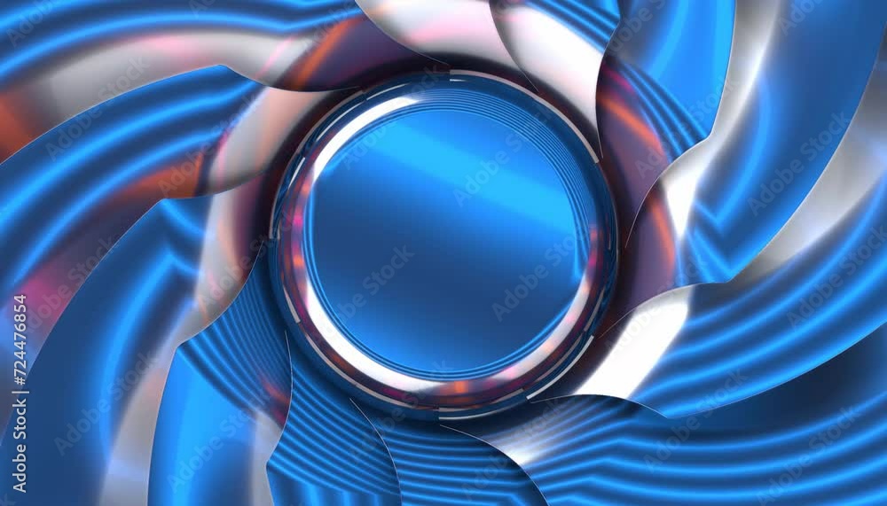 Seamless forever looping endless 3D animation of Iridescent cyber Metal ...