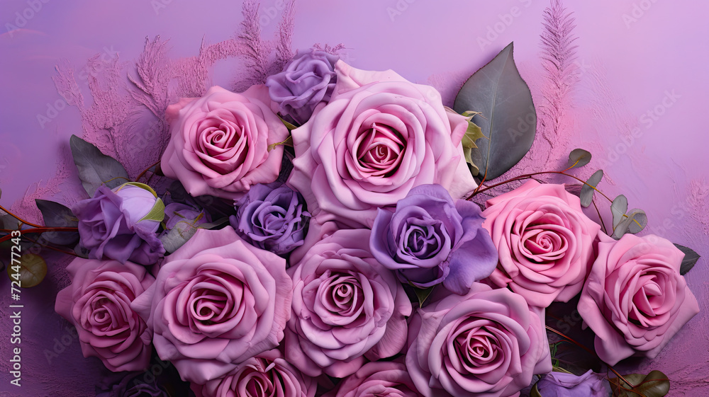 Elegant Roses on Lavender Backdrop Elegant Roses on Lavender Backdrop