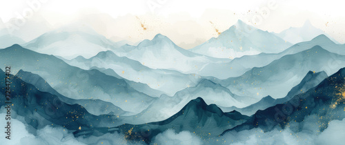 minimal watercolor mountains