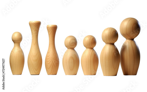 Classic Wooden Bowling Set on Transparent Background