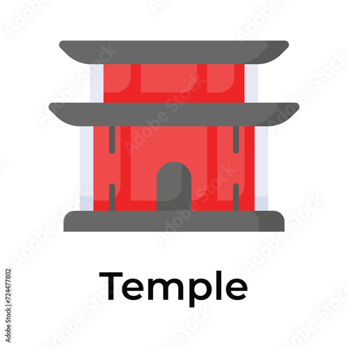 Chinese religious building vector design, chinese temple icon