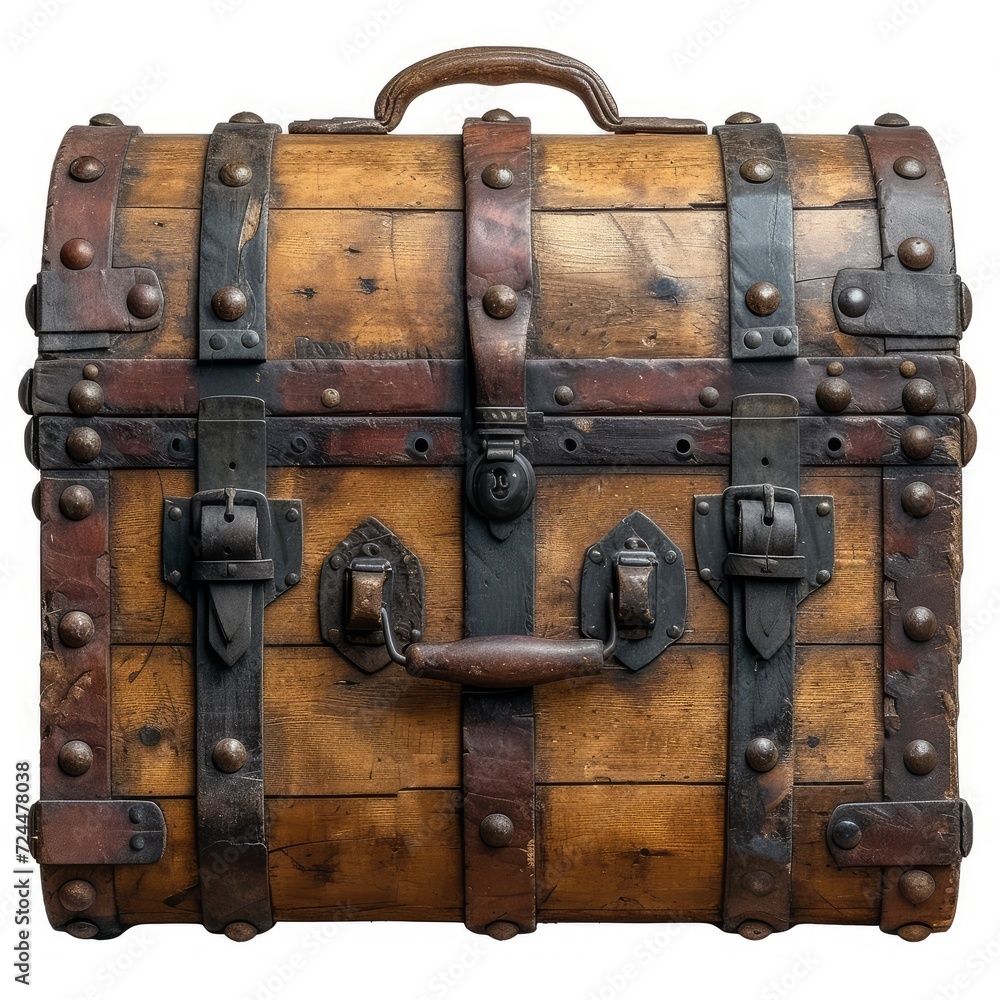 Old Chest Isolated On White Background, Illustrations Images Old Chest Isolated On White Background, Illustrations Images
