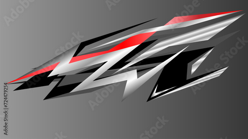 Automotive art geometric stripe sticker. Truck or car or vehicle abstract stripes. Sharp spear of triangle lines.