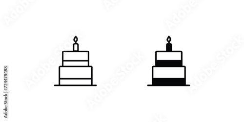 cake icon with white background vector stock illustration