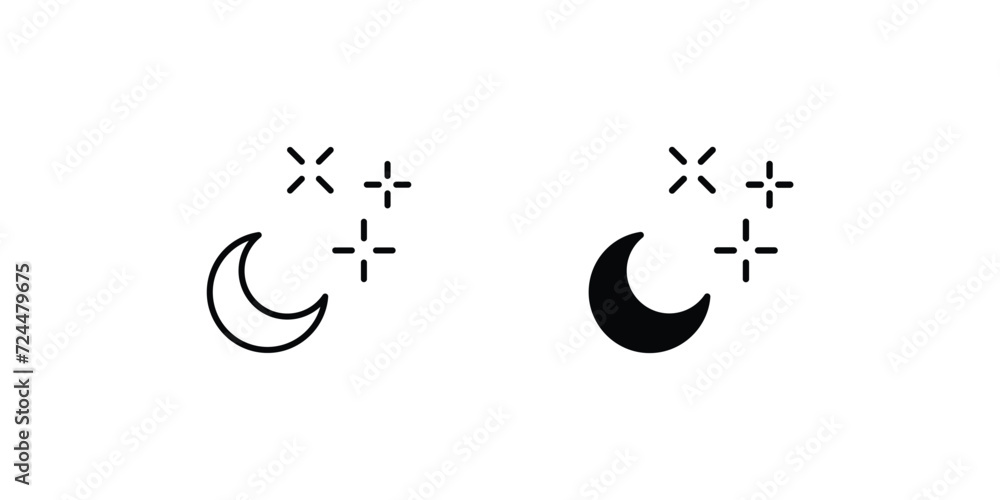 New Year night icon with white background vector stock illustration New Year night icon with white background vector stock illustration
