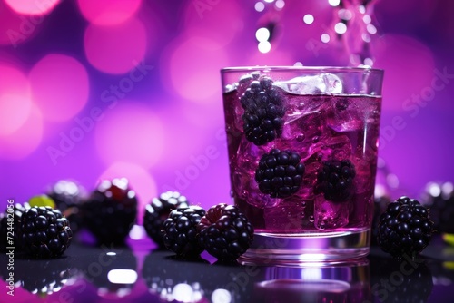 Blackberry Bliss: Blackberry-infused water in a blackberry-shaped glass.