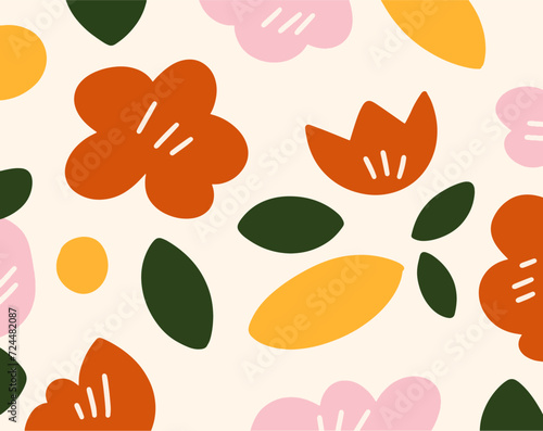 flower and leaves background design for templates.
