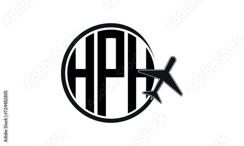 HPH three initial letter circle tour & travel agency logo design vector template. hajj Umrah agency, abstract, wordmark, business, monogram, minimalist, brand, company, flat, tourism agency, tourist photo