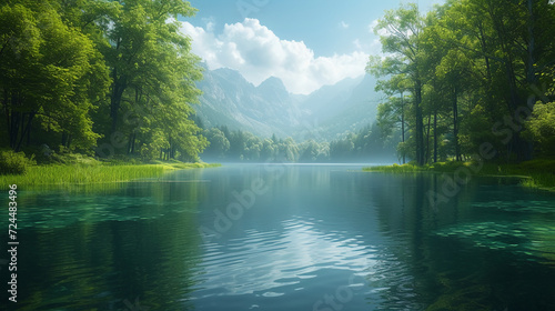 stylish nature PowerPoint Background 16 9 Ultra High Definition Image. AI generative