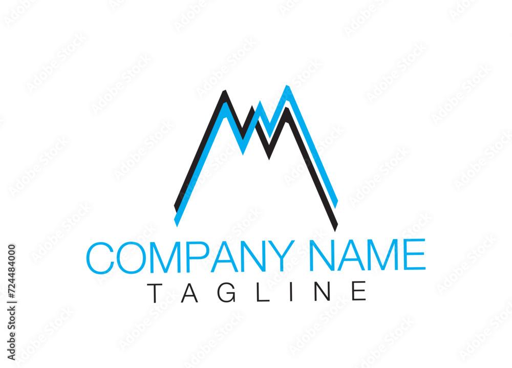 Creative M text logo for company 