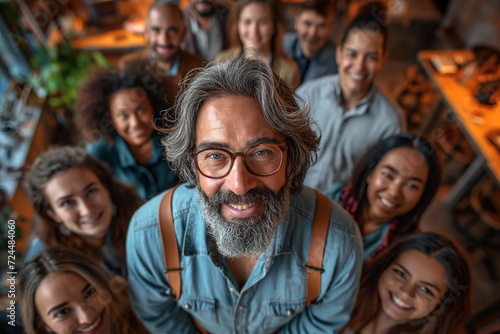 Successful Businessman with a Diverse Team
