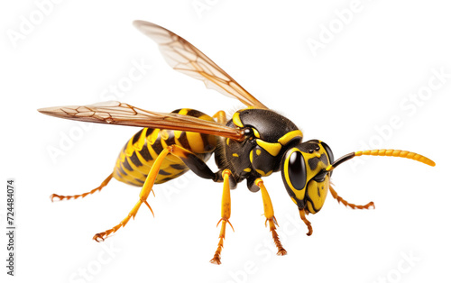 Bold Yellow Jacket Wasp on Transparent Background