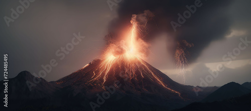volcano eruption  lightning  disaster 11