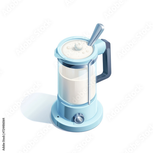 isometric 3D icon, Milk frother , white background