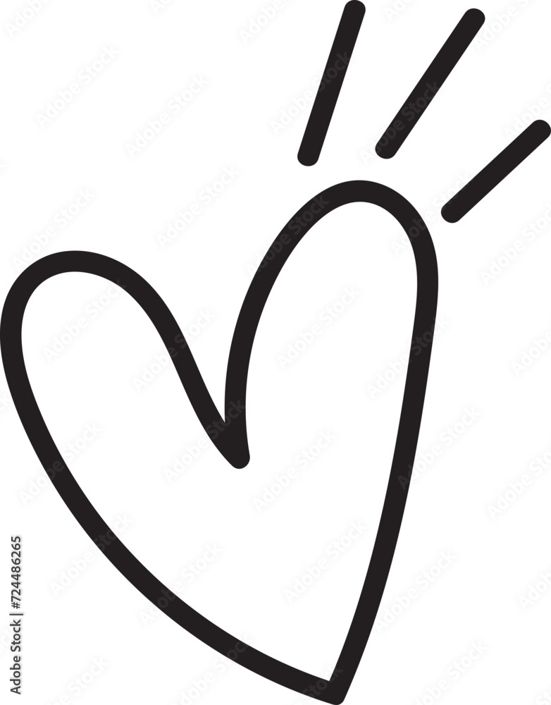 Cute hand drawn heart shape illustration Cute hand drawn heart shape illustration