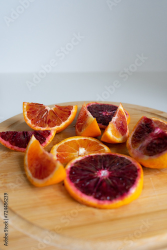 Red Oranges close up white backround
