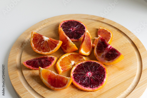Red Oranges close up white backround