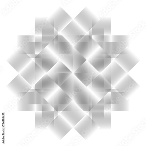 Geometric gray background of rectangular volume elements with different random sizes, 3D illustration