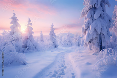 Winter Fantasy: Wandering through Snowy Wonderlands   Generative AI © Lennart