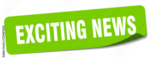 exciting news sticker. exciting news label