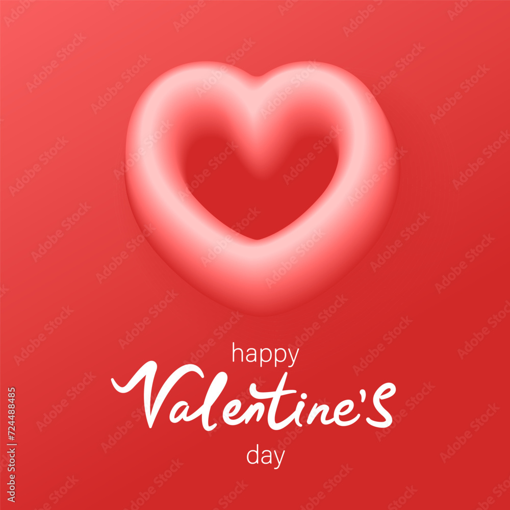 Valentine's day background with 3d heart. Lettering. Valentine's day background with 3d heart. Lettering.