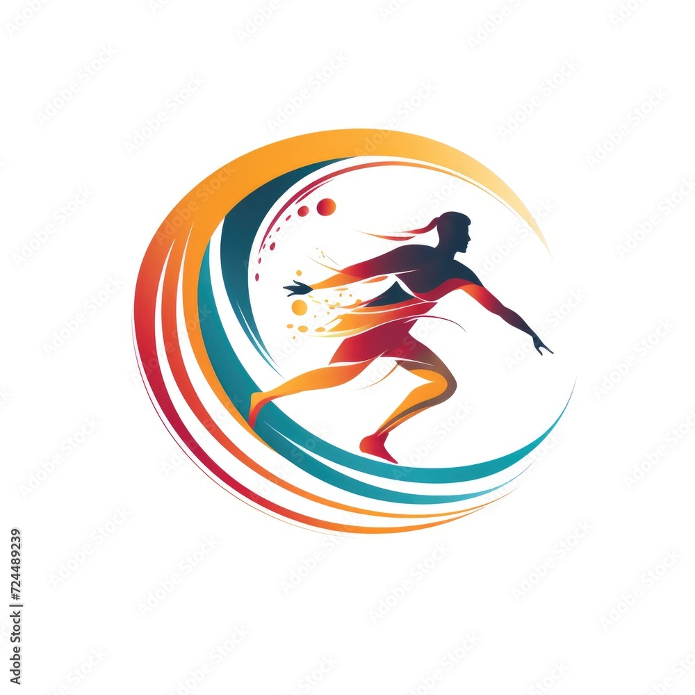 Graceful Female Runner Circle Artwork Graceful Female Runner Circle Artwork