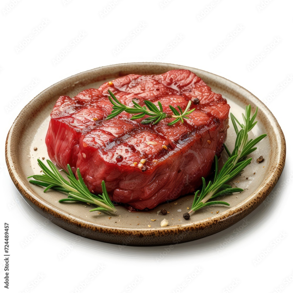 Hot Meat Portion Dish Food Fillet On White Background, Illustrations Images