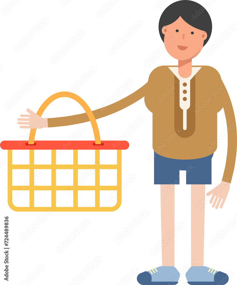 Boy Student Character Holding Shopping Basket
Boy Student Character Holding Shopping Basket