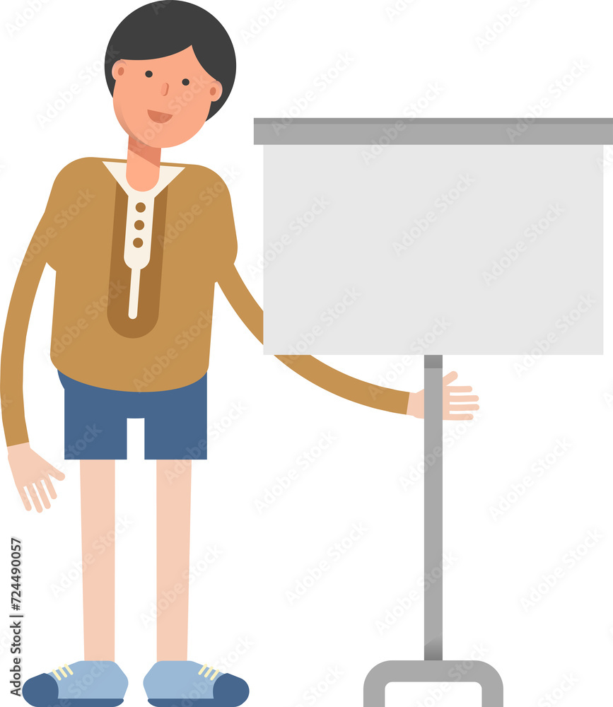 Boy Student Character Presenting Whiteboard
Boy Student Character Presenting Whiteboard