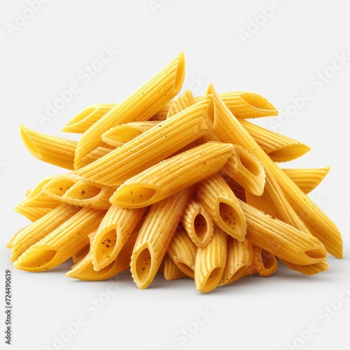 Italian Penne Rigate Macaroni Pasta Close On White Background  Illustrations Images