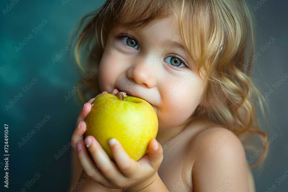 Girl biting an apple Girl biting an apple