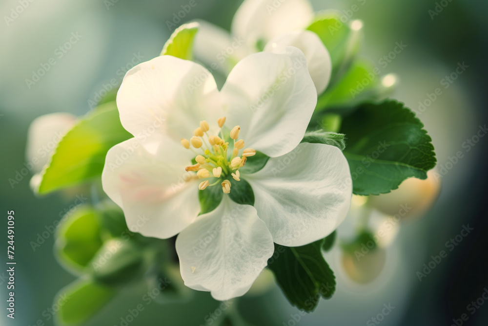 Obraz premium Delicate apple blossoms in bloom