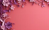 Decorative happy International Women's Day 8th march background with paper cut flowers