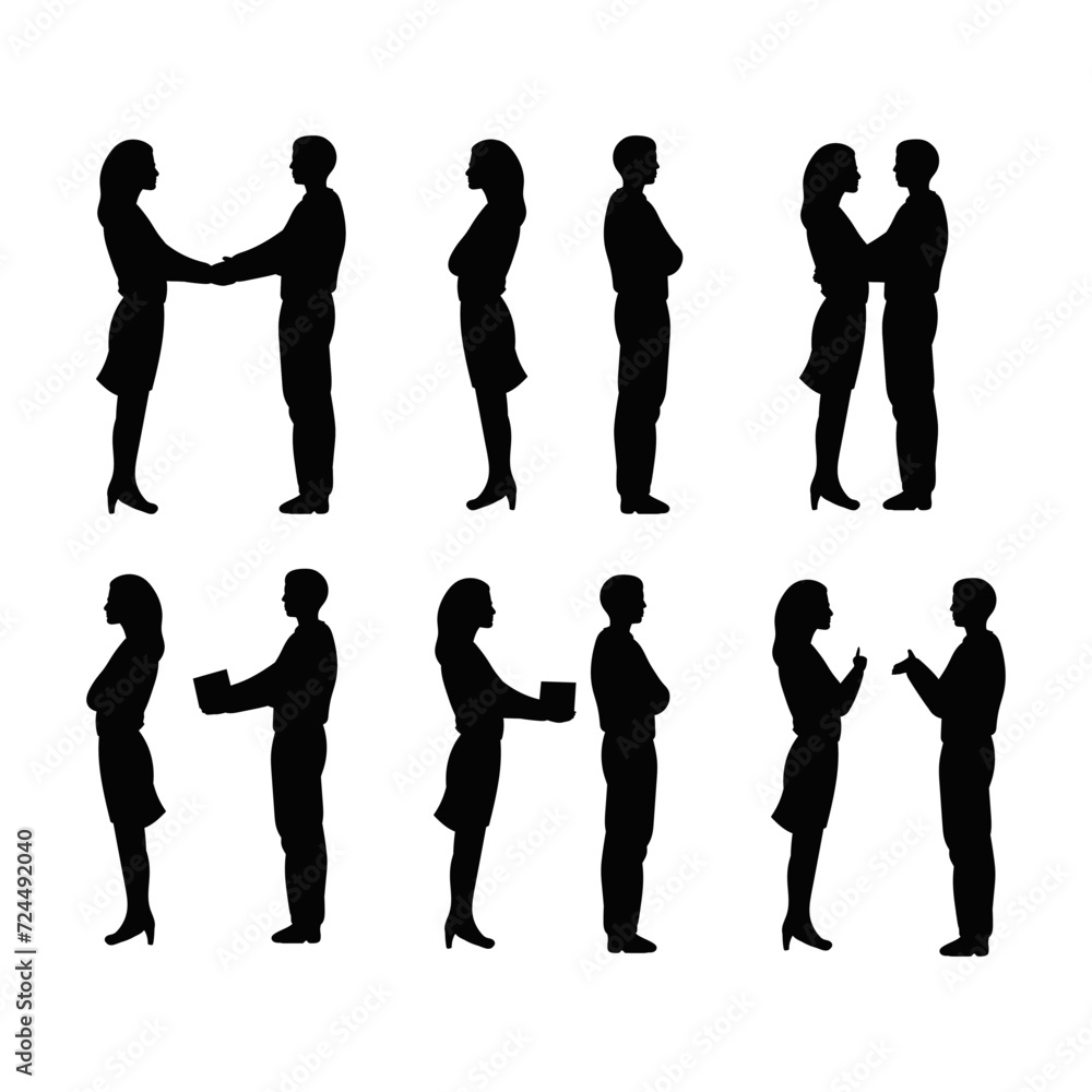 silhouettes of couples in various positions