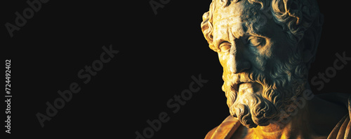 Obraz na płótnie Portrait of a gentle and flawless thinking stoic marble statue