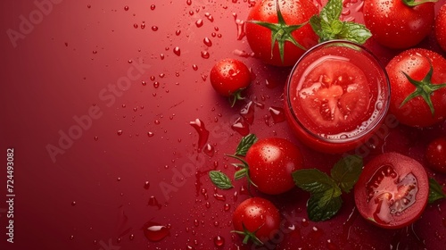 Beautiful background for tomato juice advertising