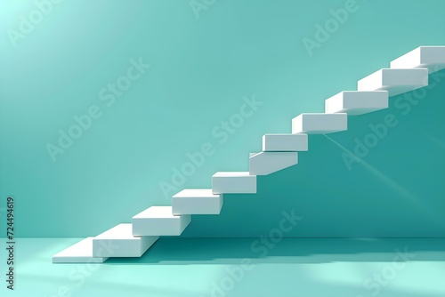 Ascending White Stairs in Minimalist Design