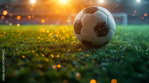 Beautiful background for soccer game advertising