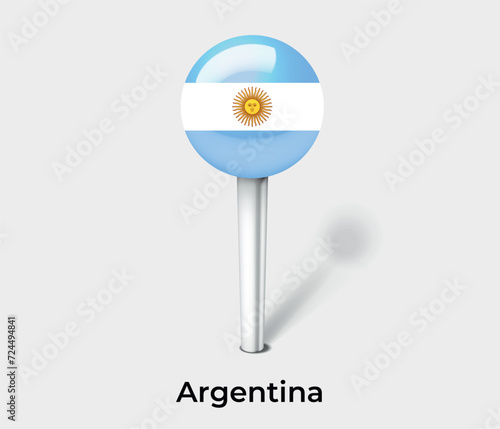 Argentina country flag pin map marker
