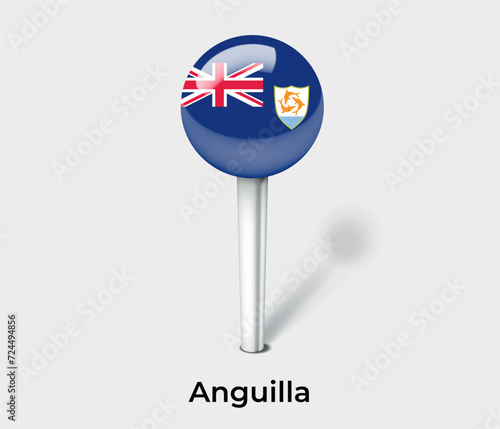 Anguilla country flag pin map marker