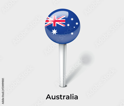 Australia country flag pin map marker