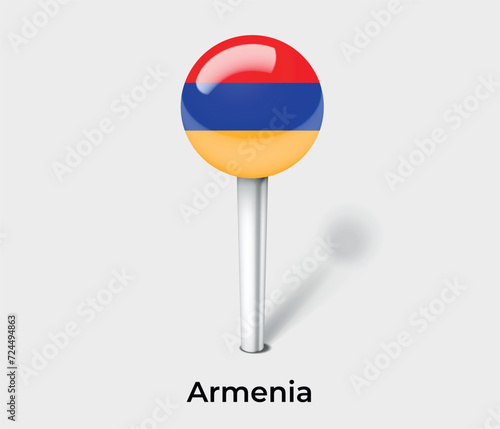 Armenia country flag pin map marker