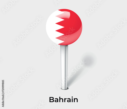 Bahrain country flag pin map marker